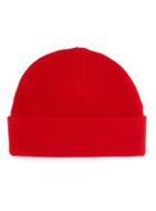 Topman Mens Red Flat Knitted Beanie Hat
