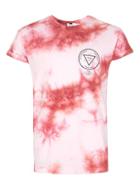 Topman Mens Pink Wash Splash Print Muscle Fit T-shirt