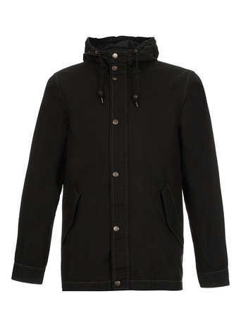 Topman Black Camo Lightweight Parka Jacket