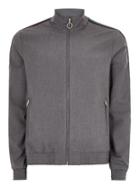 Topman Mens Grey Gray Melange Zip Through Jacket With Side Stripe