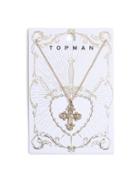 Topman Mens Cream Gold Cross Necklace*