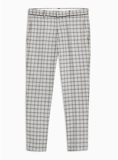 Topman Mens Black Check Skinny Trousers