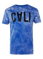 Topman Mens Blue Cali Print Tie Dye T-shirt