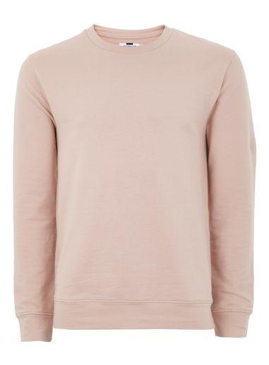 Topman Mens Pink Nude Ultra Muscle Fit Sweatshirt