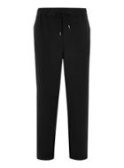 Topman Mens Black Wide Leg Joggers With Blue Piping