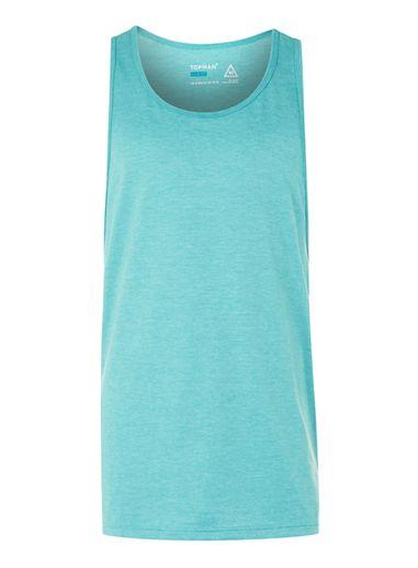 Topman Mens Blue Seagrass Green Tank Top