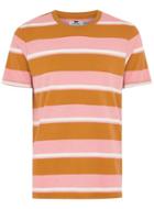 Topman Mens Orange Slub Stripe T-shirt