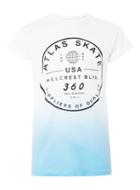 Topman Mens Blue And White Atlas Skate Print T-shirt
