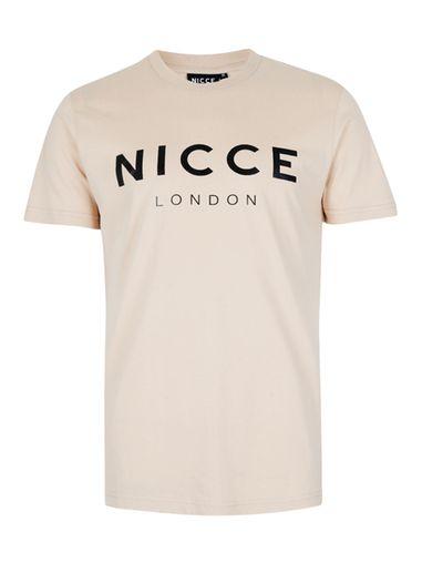 Topman Mens Brown Nicce Beige Logo T-shirt
