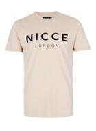 Topman Mens Brown Nicce Beige Logo T-shirt