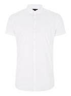 Topman Mens White Slim Fit Smart Short Sleeve Shirt
