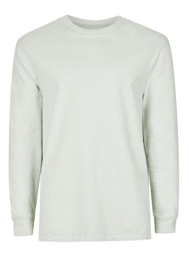 Topman Mens Mint Green Oversized Long Sleeve T-shirt