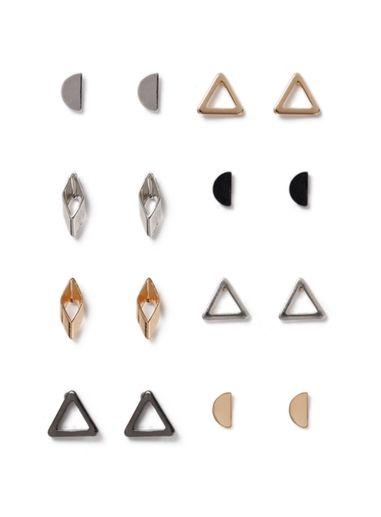 Topman Mens Mixed Metal Cut Out Earrings Multipack*