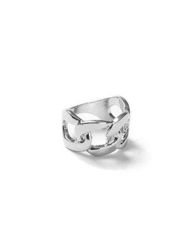 Topman Mens Silver Look Chain Band Ring*