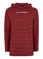 Topman Mens Red And Black Striped 'false Heroes' Hoodie