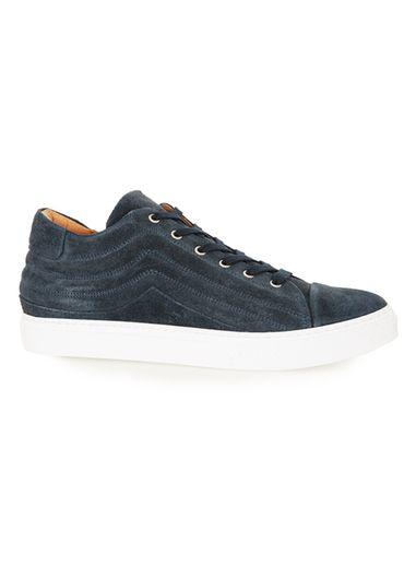 Topman Mens Blue Selected Homme Navy Nubuck Sneakers