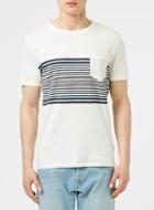 Topman Mens Brown Selected Homme Navy Stripe T-shirt
