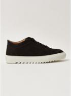 Topman Mens Black Leather Upper Astro Lace Sneakers