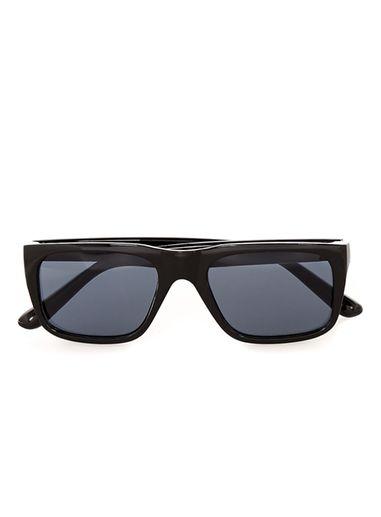 Topman Mens Black Half Framed Sunglasses