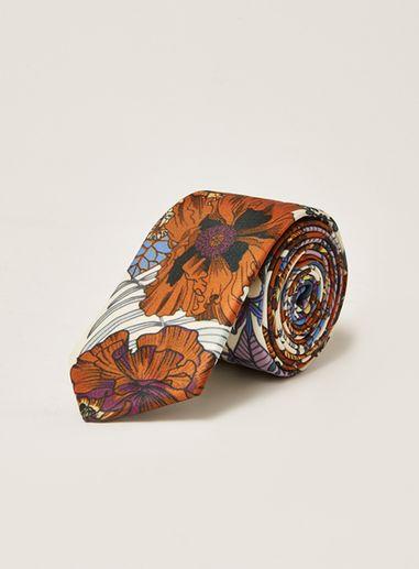 Topman Mens Cream Multi Print Tie