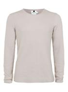 Topman Mens Stone Ribbed Skinny Trim Crew Neck Sweater