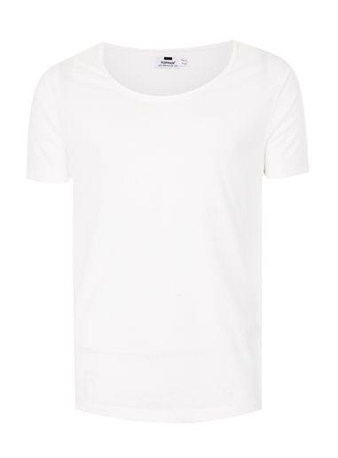 Topman Mens White Scoop Neck T-shirt