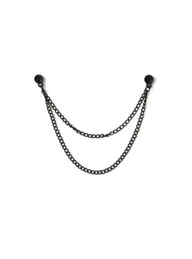 Topman Mens Black Crystal Collar Tips*