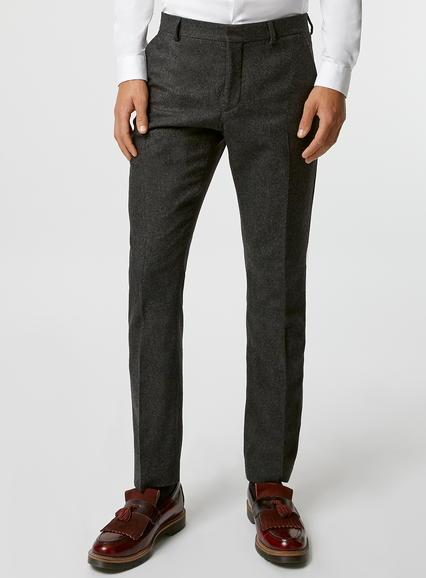 Topman Mens Mid Grey Selected Homme Brown Pants