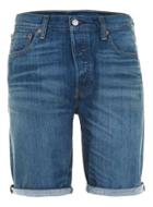 Topman Mens Levi's 501 Blue Rolled Hem Denim Shorts*