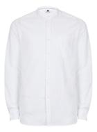 Topman Mens White Stand Collar Oxford Shirt