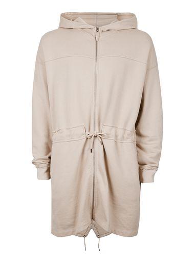 Topman Mens Brown Stone Panelled Jersey Parka