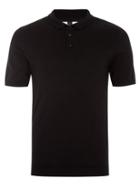 Topman Mens Black Knitted Polo
