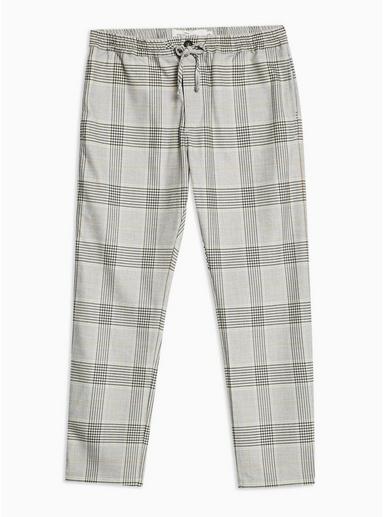 Topman Mens Multi Grey Check Stretch Skinny Trousers