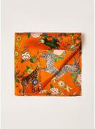 Topman Mens Multi Premium Giraffe Silk Pocket Square