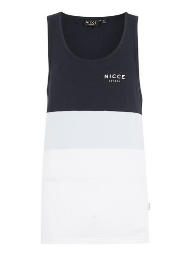 Topman Mens Nicce Navy, White And Blue Triple Panelled Vest