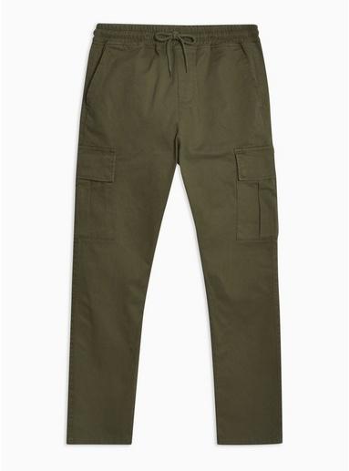 Antioch Mens Antioch Khaki Elasticated Cargo Pants*