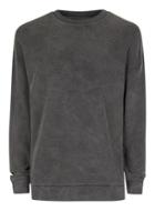 Topman Mens Grey Charcoal Acid Wash Oversized Sweatshirt