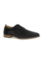 Topman Mens Black Waxed Suede Derby Shoes