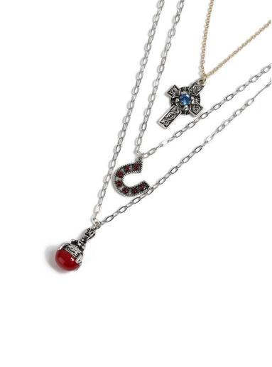 Topman Mens Multi Silver Charm Necklace*