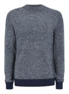 Topman Mens Blue Lambswool Twist Turtle Neck Sweater