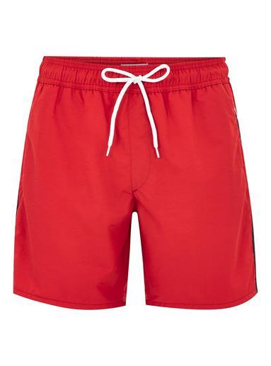 Topman Mens Red Taping Swim Shorts