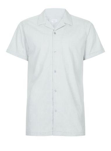 Topman Mens Grey Selected Homme Light Gray Short Sleeve Shirt