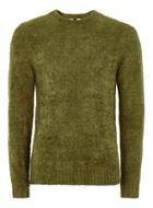 Topman Mens Moss Green Chenille Sweater