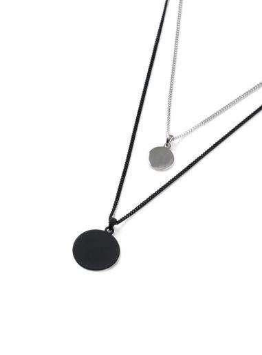 Topman Mens Metallic Black Multirow Necklace