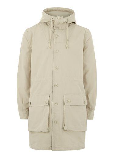 Topman Mens Cream Off White Military Parka