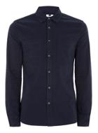 Topman Mens Cream Navy Muscle Fit Twill Shirt