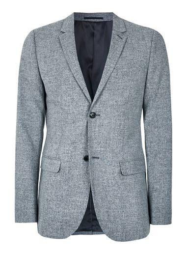 Topman Mens Blue Jersey Ultra Skinny Fit Suit Jacket