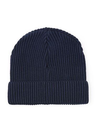 Topman Mens Blue Selected Homme Navy Ribbed Beanie Hat