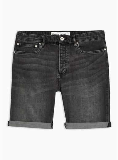 Topman Mens Washed Black Stretch Skinny Shorts