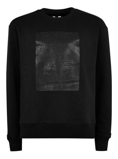 Topman Mens Black Rubber Patch Sweatshirt